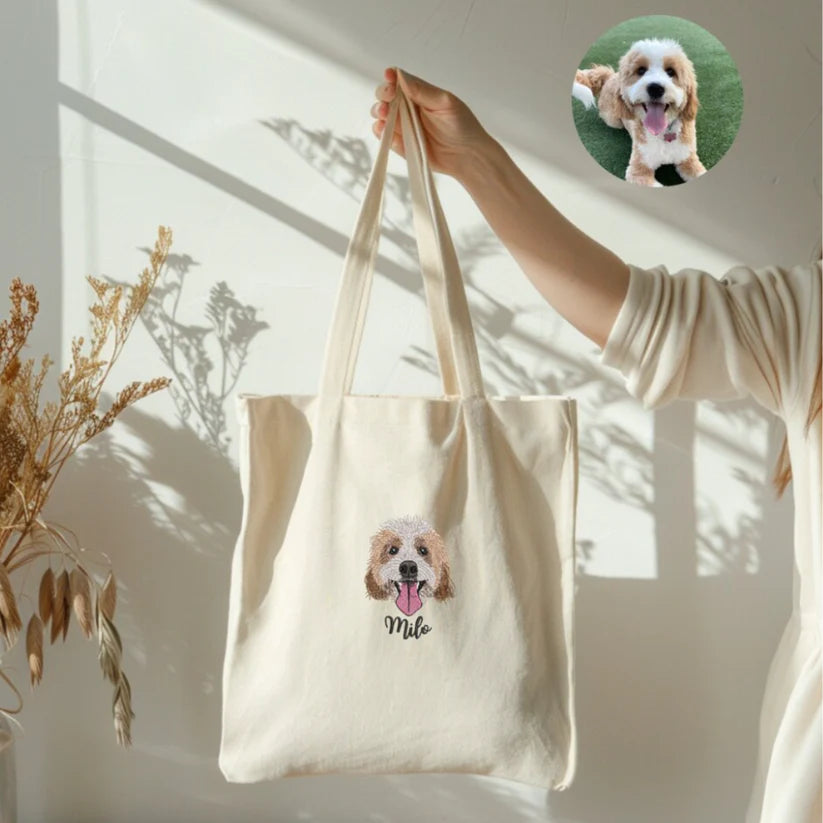 Personalizirana tote bag z vezenim ljubljenčkom