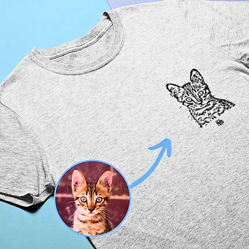 Personalizirana majica s kratkimi rokavi z obrisom ljubljenčka