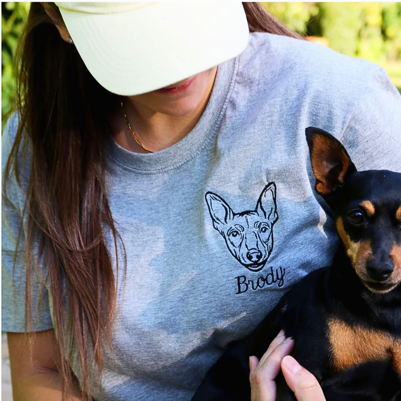 Personalizirana majica s kratkimi rokavi z obrisom ljubljenčka