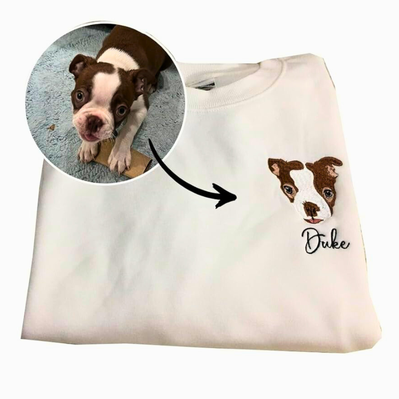 Personalizirana majica z dolgimi rokavi z vezenim ljubljenčkom