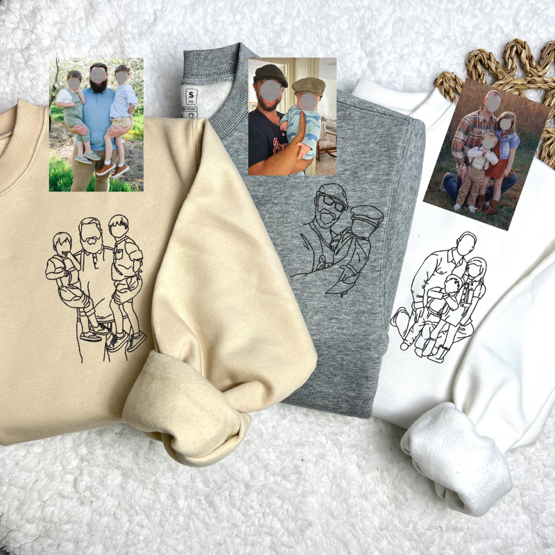 Personalizirana majica z dolgimi rokavi z družinskim motivom