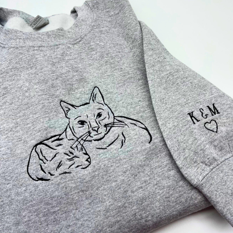 Personalizirana majica z dolgimi rokavi z obrisom ljubljenčka