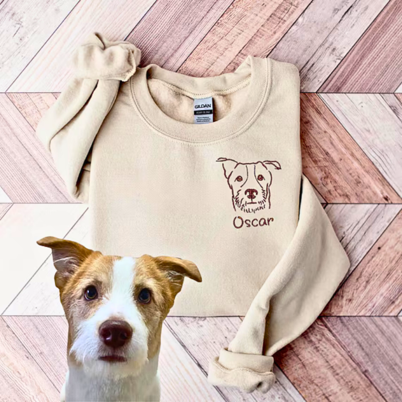 Personalizirana majica z dolgimi rokavi z obrisom ljubljenčka