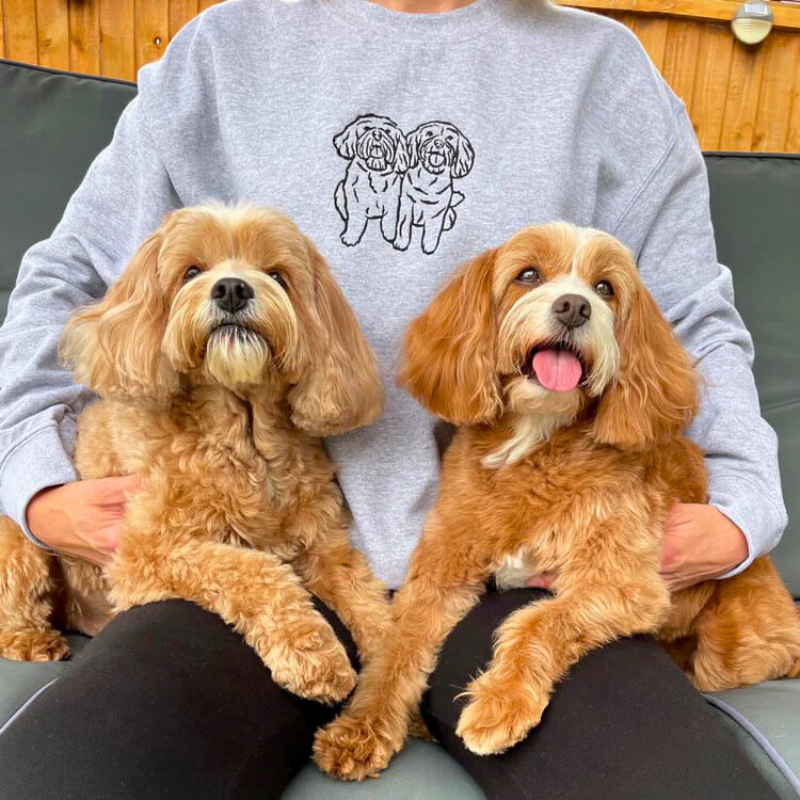 Personalizirana majica z dolgimi rokavi z obrisom ljubljenčka