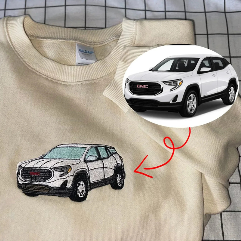 Personalizirana majica z dolgimi rokavi z vezenim vozilom