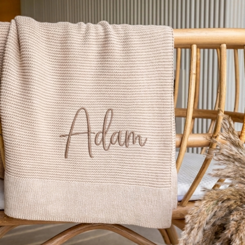 Personalizirana odejica z imenom iz mehkega 100% bombaža