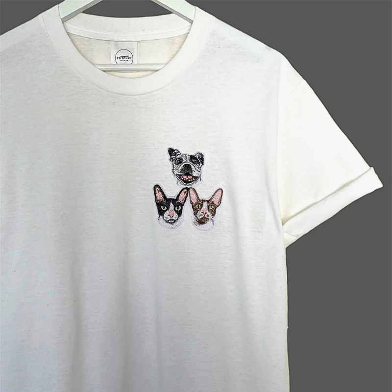 Personalizirana majica s kratkimi rokavi z vezenim ljubljenčkom